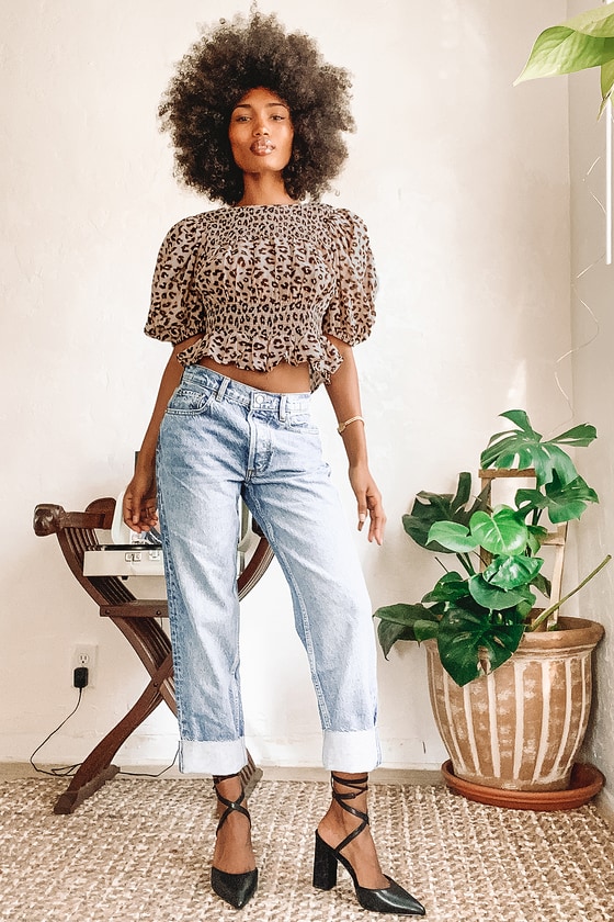 Details about   Free People cheetah blouse
